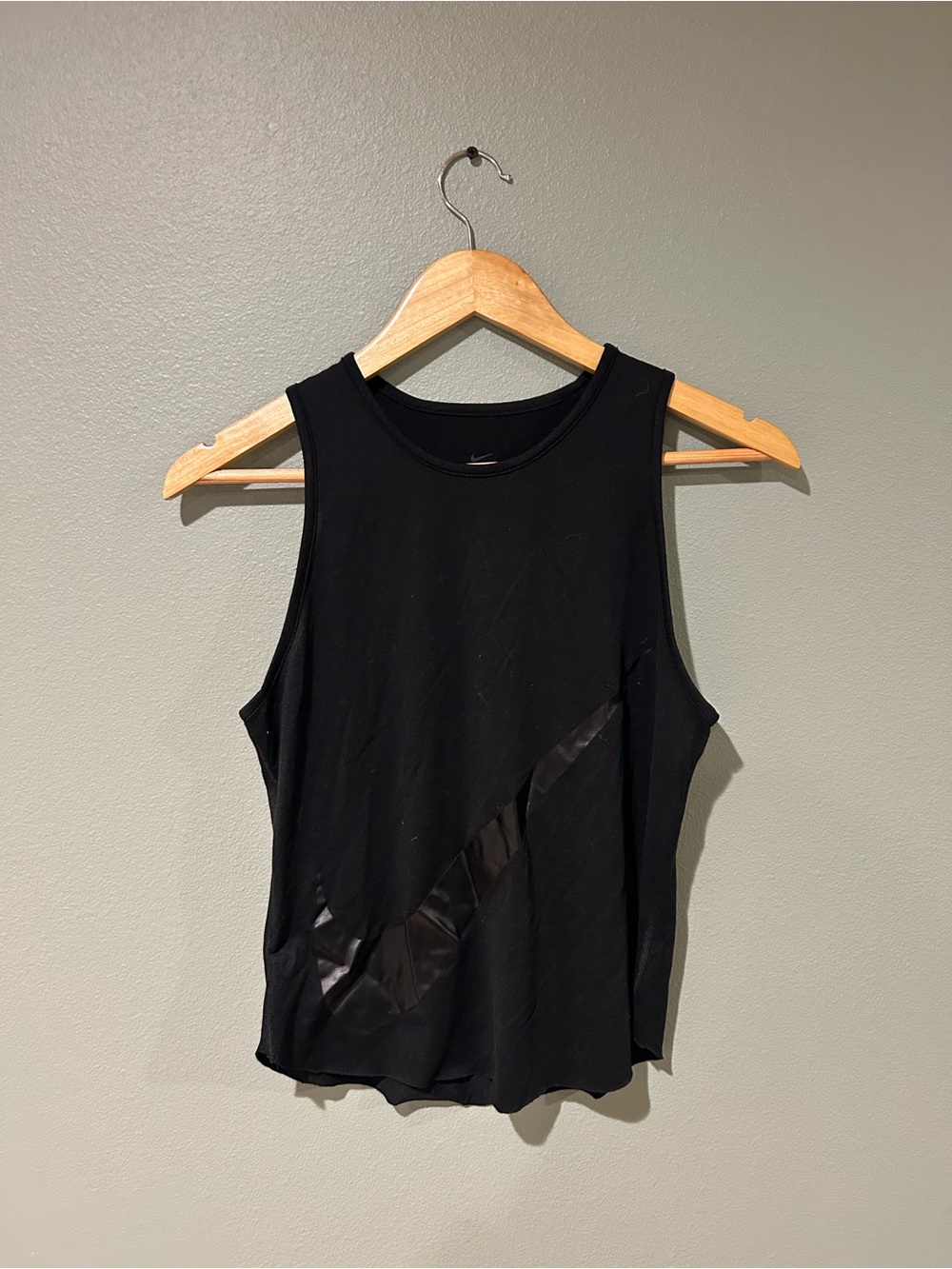 Nike Black Sleeveless Tank with Diagonal Gloss Swoosh